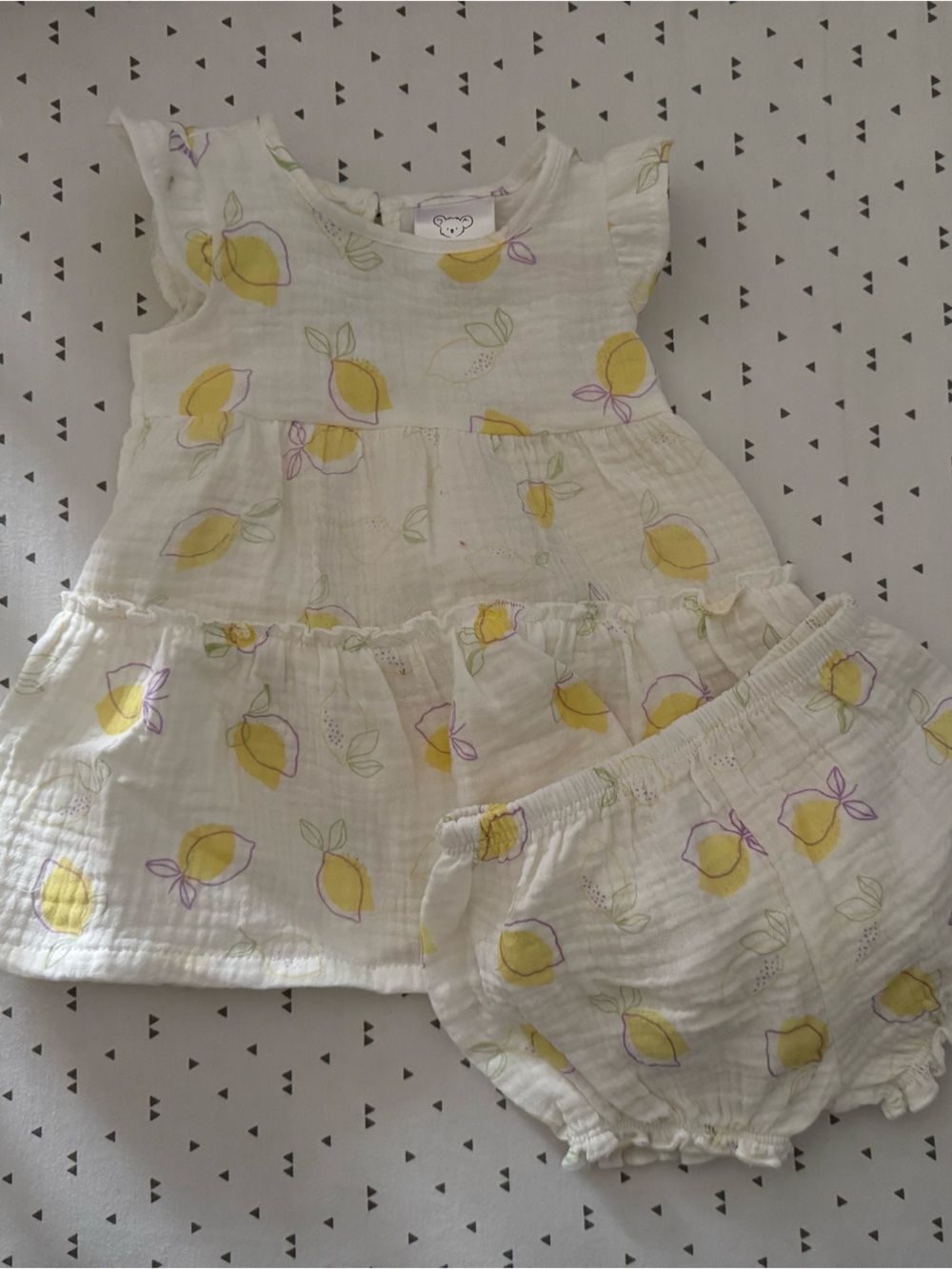 koalababy Lemon Print Baby Dress 3M